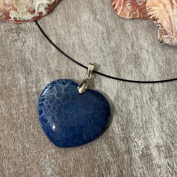 Chrysanthemum Coral Fossil Heart - Picture 3 of 5